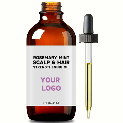 30 Essential Oils Rosemary Mint Extracts Scalp Hair Strengthening Oil for Custom Logo (Kustom Logo için saç güçlendirici yağ)