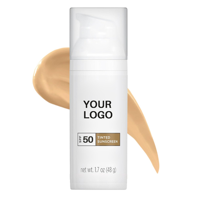 Destek Özel Etiket Tinted Face SPF 50 Sink Oksit Titanyum Dioksit ile güneş kremi