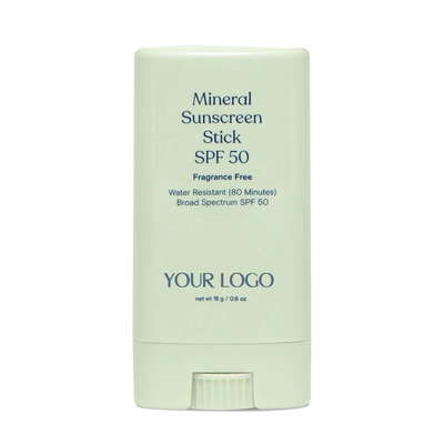 Özel Etiket Mineral Güneş Koruyucu Stick SPF 50 Suya dayanıklı Geniş Spektrum UVA/UVB Koruması