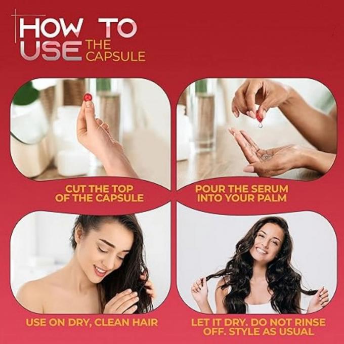 Fas Jojoba Yağı Karıştırılmış Özel Logo Saç Tedavisi Serum Kapsülü Özel Etiket için 2