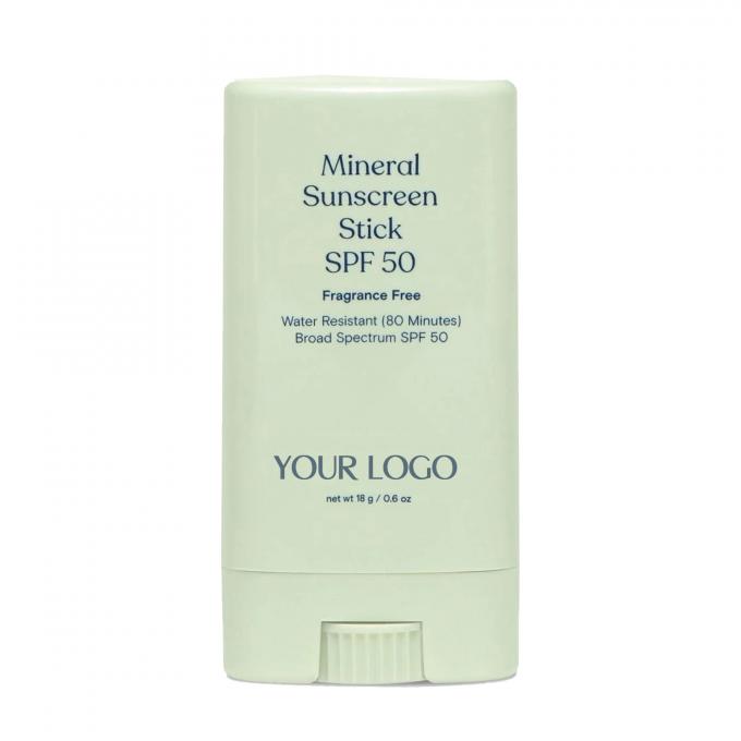 Özel Etiket Mineral Güneş Koruyucu Stick SPF 50 Suya dayanıklı Geniş Spektrum UVA/UVB Koruması 0
