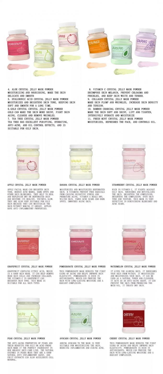 Yüz Bakımı için 650g Toplam Organik Meyve Maske Tozu DIY Kristal Jelly Maske Ürünü 7
