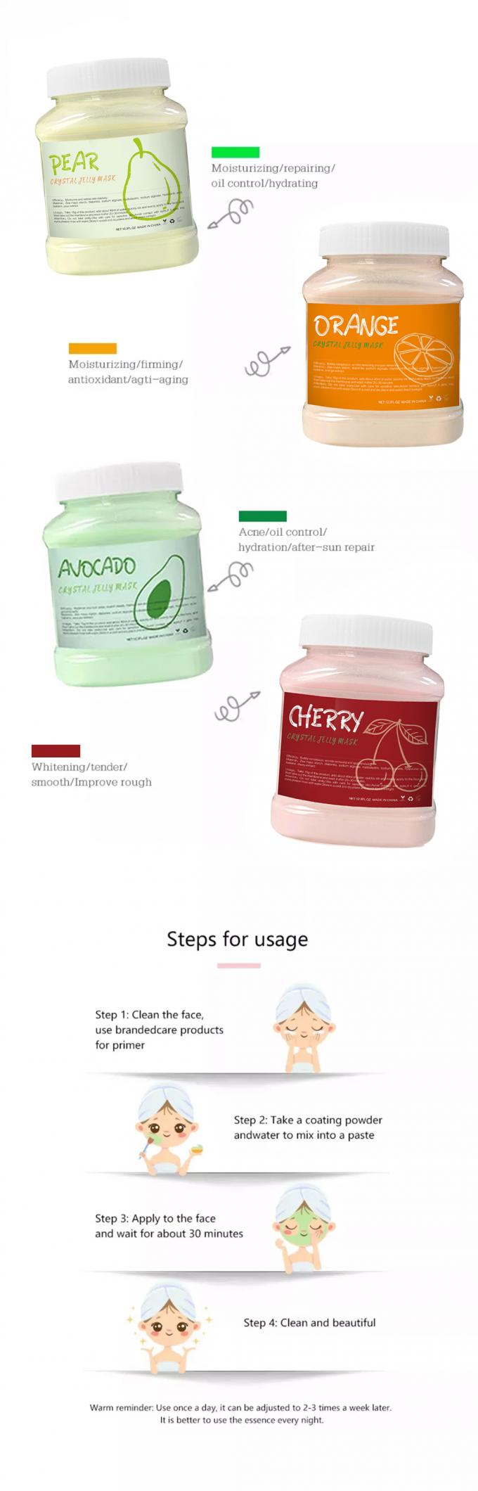 Yüz Bakımı için 650g Toplam Organik Meyve Maske Tozu DIY Kristal Jelly Maske Ürünü 9